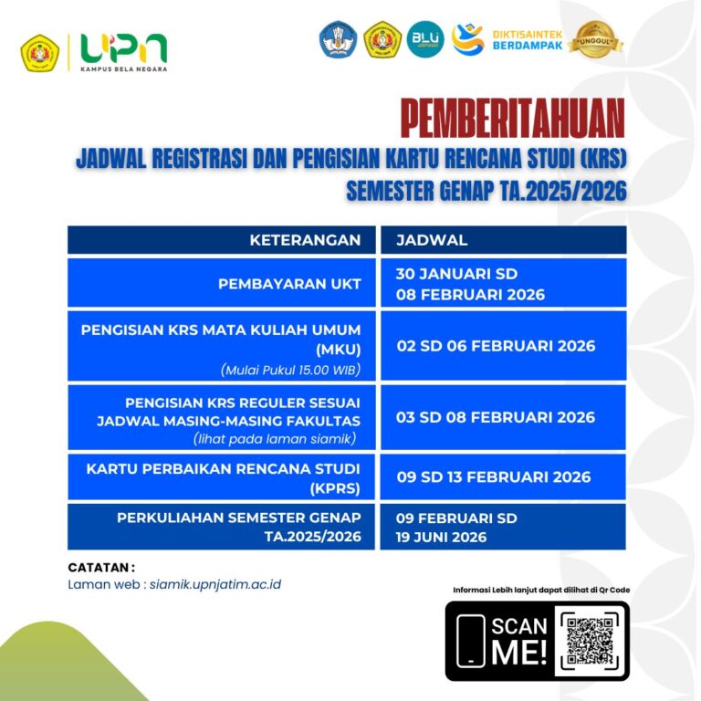 jadwal registrasi krs